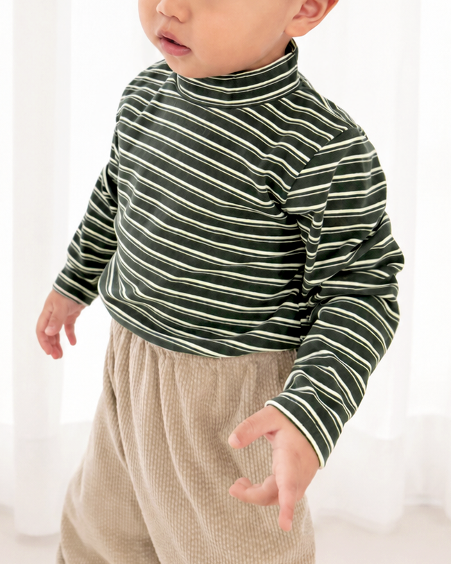 Stripe Mock Neck Top