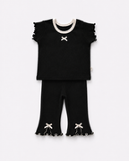 Little Bow Frill Rib Pants